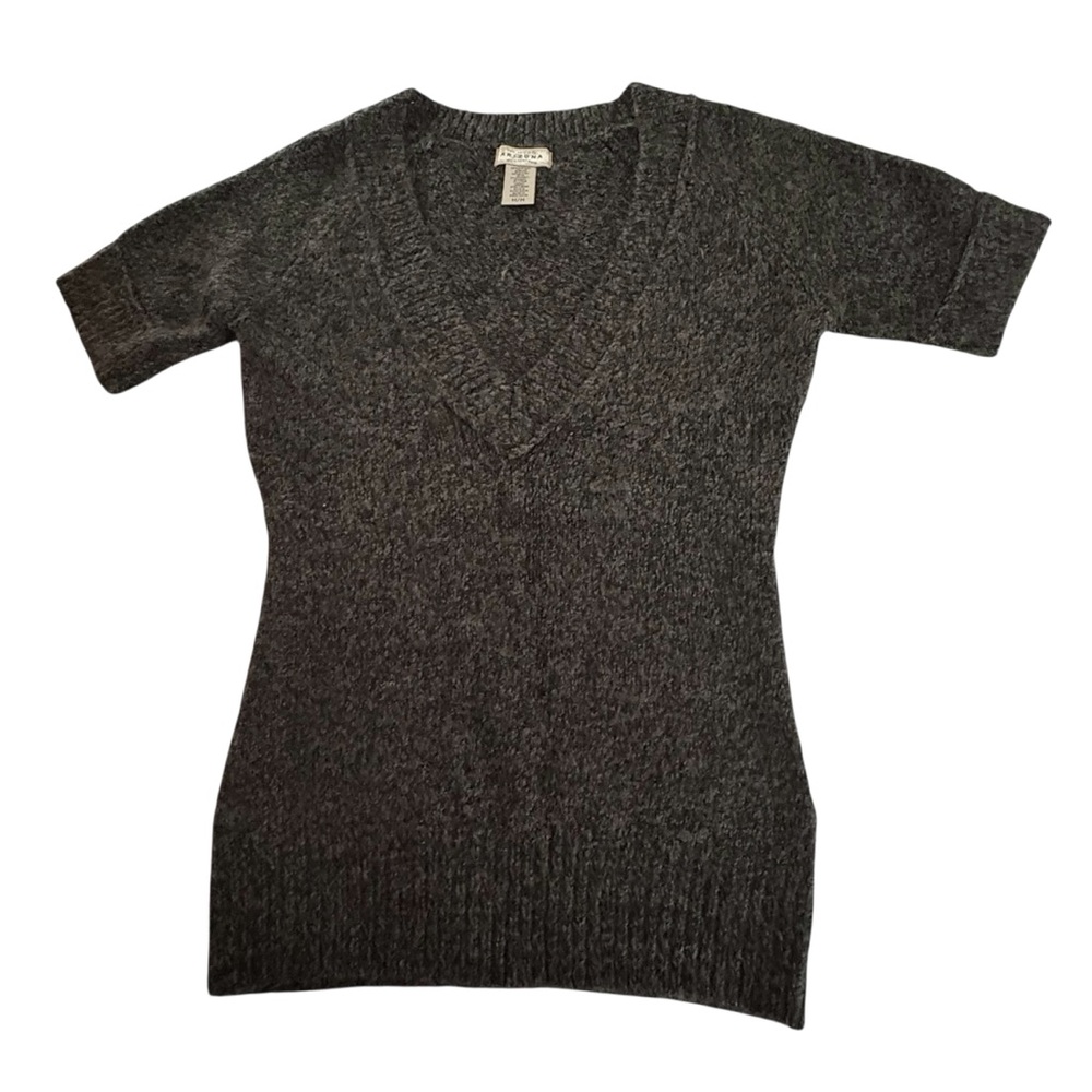 Arizona fuzzy short sleeved pullover sweater
